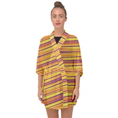 Rainbow Waves Half Sleeve Chiffon Kimono by Sparkle