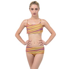 Colorful Strips Layered Top Bikini Set by Sparkle