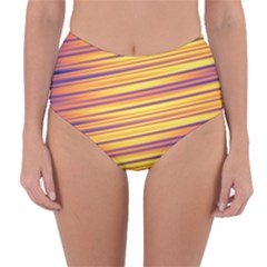 Strips Hole Reversible High-waist Bikini Bottoms by Sparkle