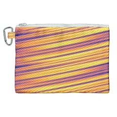 Orange Strips Canvas Cosmetic Bag (xl) by Sparkle