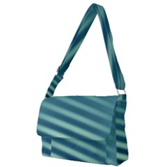 Blue Strips Full Print Messenger Bag (l) by Sparkle