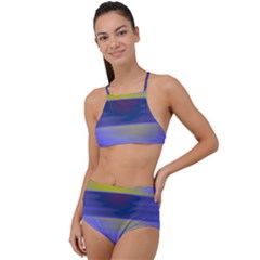 Blue Strips High Waist Tankini Set by Sparkle