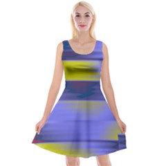 Blue Strips Reversible Velvet Sleeveless Dress by Sparkle