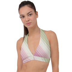 Pink Green Halter Plunge Bikini Top by Sparkle