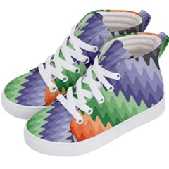 Zigzag Waves Kids  Hi-top Skate Sneakers