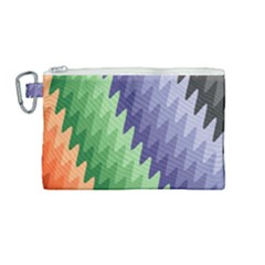 Zigzag Waves Canvas Cosmetic Bag (medium)