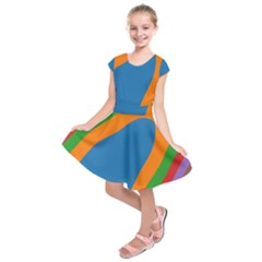 Rainbow Road Kids  Short Sleeve Dress by Sparkle