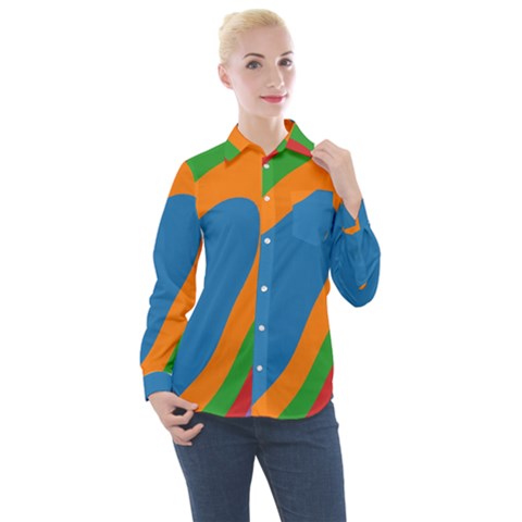 Rainbow Road Women s Long Sleeve Pocket Shirt by Sparkle