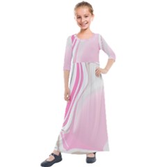 Modern Pink Kids  Quarter Sleeve Maxi Dress by Sparkle