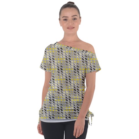 Color Tiles Tie-up Tee by Sparkle