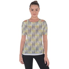 Color Tiles Shoulder Cut Out Short Sleeve Top by Sparkle