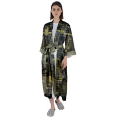 Blocksum Maxi Satin Kimono