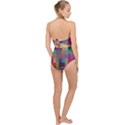 Random Colors Hexagon Scallop Top Cut Out Swimsuit View2