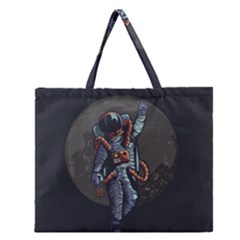 Illustration Drunk Astronaut Zipper Large Tote Bag