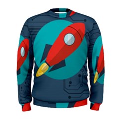 Rocket With Science Related Icons Image Men s Sweatshirt