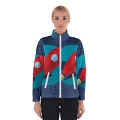 Rocket With Science Related Icons Image Winter Jacket