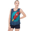 Rocket With Science Related Icons Image Bubble Hem Chiffon Tank Top View1