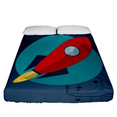 Rocket With Science Related Icons Image Fitted Sheet (california King Size)