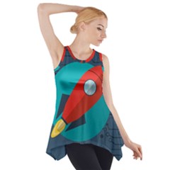 Rocket With Science Related Icons Image Side Drop Tank Tunic by Vaneshart