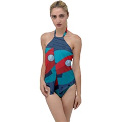 Rocket With Science Related Icons Image Go With The Flow One Piece Swimsuit by Vaneshart