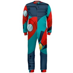 Rocket With Science Related Icons Image Onepiece Jumpsuit (men)  by Vaneshart