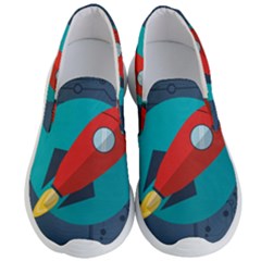 Rocket With Science Related Icons Image Men s Lightweight Slip Ons by Vaneshart