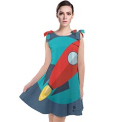 Rocket With Science Related Icons Image Tie Up Tunic Dress by Vaneshart