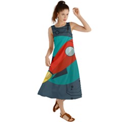 Rocket With Science Related Icons Image Summer Maxi Dress