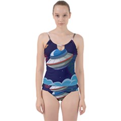 Ufo Alien Spaceship Galaxy Cut Out Top Tankini Set by Vaneshart