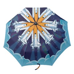 Spaceship Milkyway Galaxy Folding Umbrellas