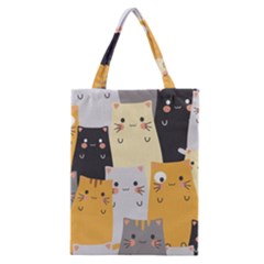 Seamless Pattern Cute Cat Cartoons Classic Tote Bag by Vaneshart