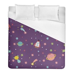 Space Travels Seamless Pattern Vector Cartoon Duvet Cover (full/ Double Size) by Vaneshart