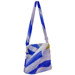 Uruguay Flags Waving Zipper Messenger Bag by dflcprintsclothing