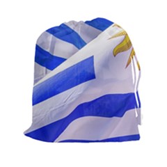 Uruguay Flags Waving Drawstring Pouch (2xl)