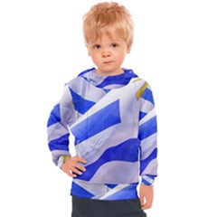 Uruguay Flags Waving Kids  Hooded Pullover by dflcprintsclothing