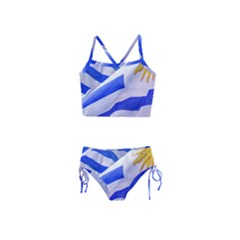 Uruguay Flags Waving Girls  Tankini Swimsuit by dflcprintsclothing