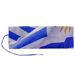 Uruguay Flags Waving Roll Up Canvas Pencil Holder (m) by dflcprintsclothing