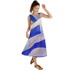 Uruguay Flags Waving Summer Maxi Dress by dflcprintsclothing