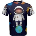 Boy Spaceman Space Rocket Ufo Planets Stars Men s Cotton Tee View1