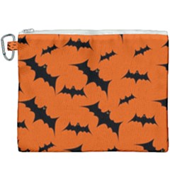 Halloween Card With Bats Flying Pattern Canvas Cosmetic Bag (xxxl) by Vaneshart