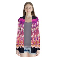 Astronaut Spacesuit Standing Surfboard Surfing Milky Way Stars Drape Collar Cardigan by Vaneshart