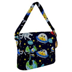 Space Seamless Pattern Buckle Messenger Bag by Vaneshart