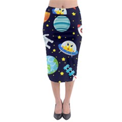 Space Seamless Pattern Midi Pencil Skirt by Vaneshart