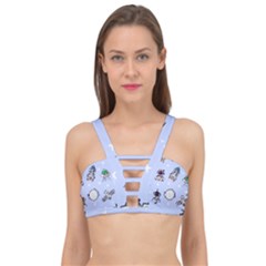 Seamless Pattern With Space Theme Cage Up Bikini Top