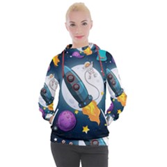 Spaceship Astronaut Space Women s Hooded Pullover by Vaneshart
