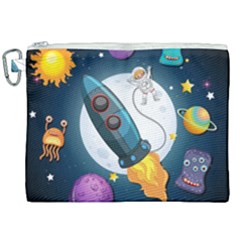 Spaceship Astronaut Space Canvas Cosmetic Bag (xxl) by Vaneshart