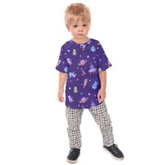 Space Seamless Pattern Kids  Raglan Tee