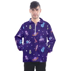 Space Seamless Pattern Men s Half Zip Pullover by Vaneshart