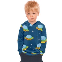 Seamless Pattern Ufo With Star Space Galaxy Background Kids  Overhead Hoodie by Vaneshart