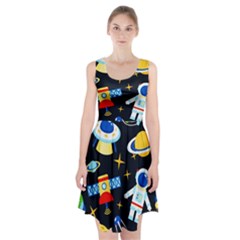 Space Seamless Pattern Racerback Midi Dress